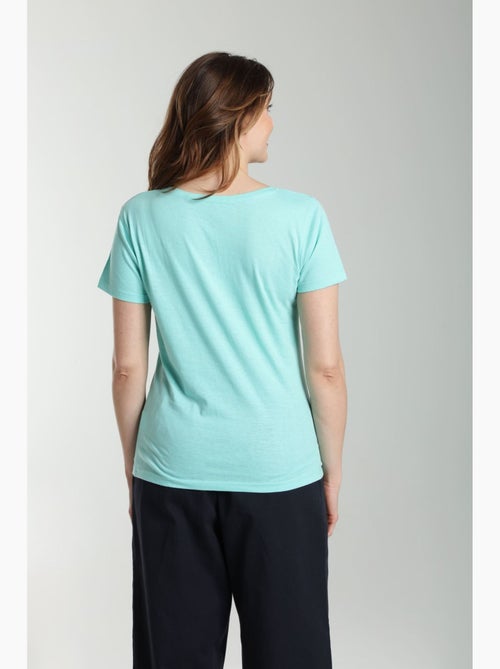 Tee Shirt Col V Manches Courtes Femme Maddy Cabage() | Gerard Pasquier Avec Col-v | Gerard Pasquier - Kiabi