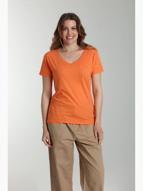 Tee shirt col v manches courtes femme Maddy  | Gerard Pasquier - Kiabi