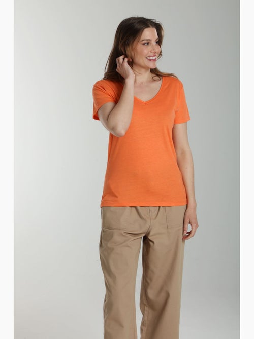 Tee shirt col v manches courtes femme Maddy  | Gerard Pasquier - Kiabi