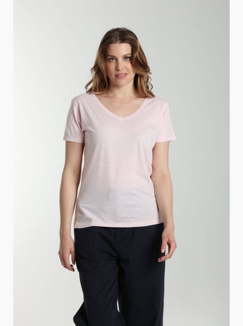 Tee shirt col v manches courtes femme Maddy | Gerard Pasquier - Kiabi