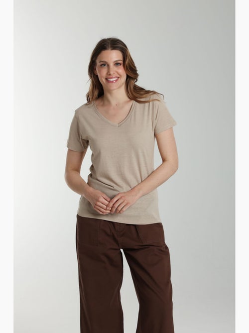Tee shirt col v manches courtes femme Maddy  | Gerard Pasquier - Kiabi