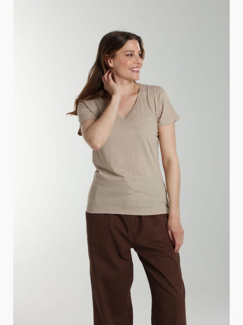 Tee shirt col v manches courtes femme Maddy  | Gerard Pasquier - Kiabi