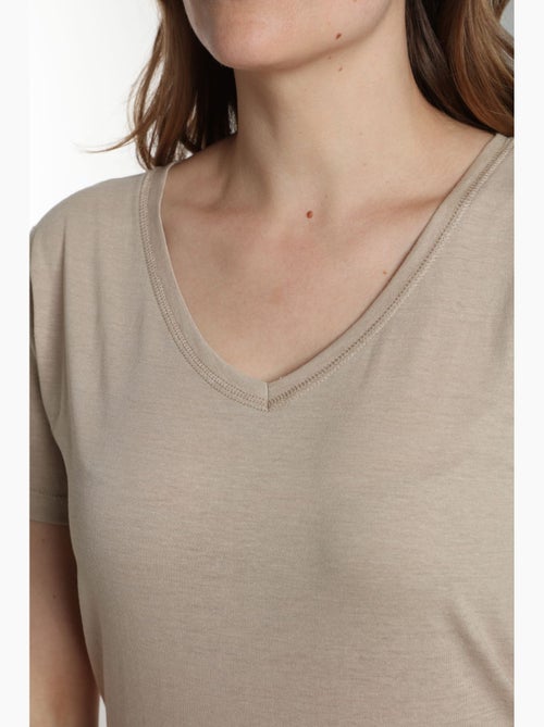 Tee shirt col v manches courtes femme Maddy  | Gerard Pasquier - Kiabi
