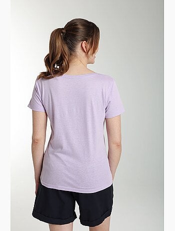 Tee shirt col v manches courtes femme Maddy Orchid Bloom(Violet) | Gerard Pasquier