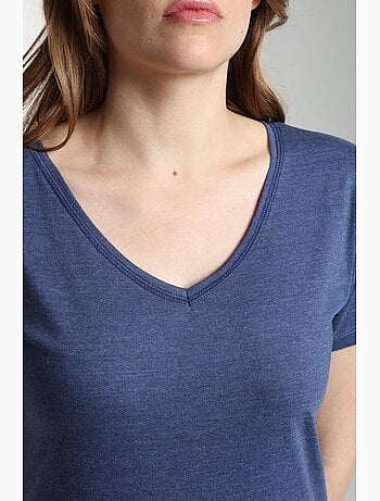 Tee shirt col v manches courtes femme Maddy Twilight | Gerard Pasquier