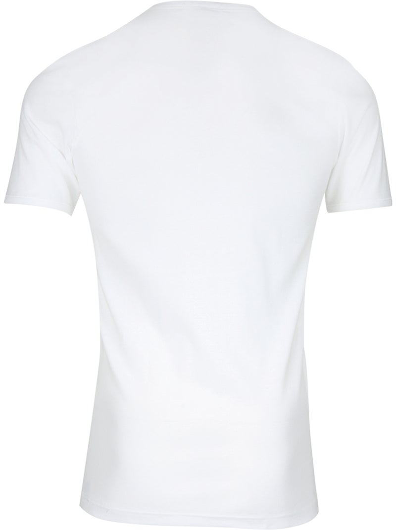 Tee-shirt col V manches courtes homme Pur coton Premium Fait en France Eminence. Blanc - Kiabi
