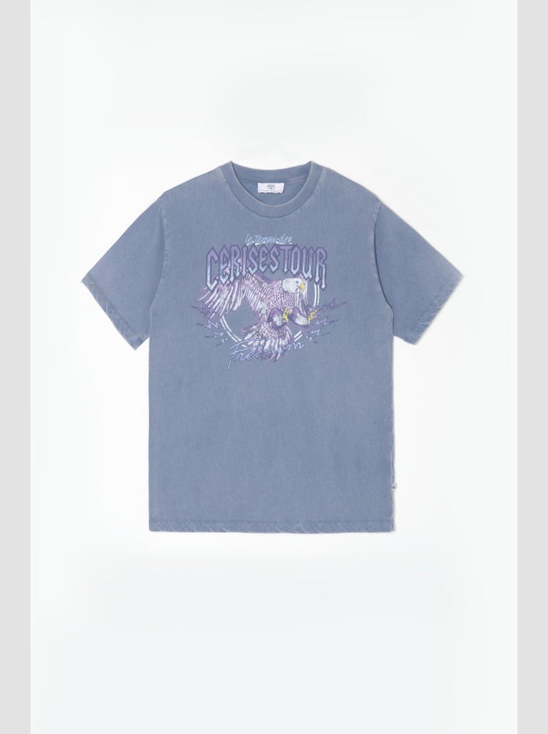 Tee-Shirt COLINGI 'Le Temps Des Cerises' Bleu - Kiabi