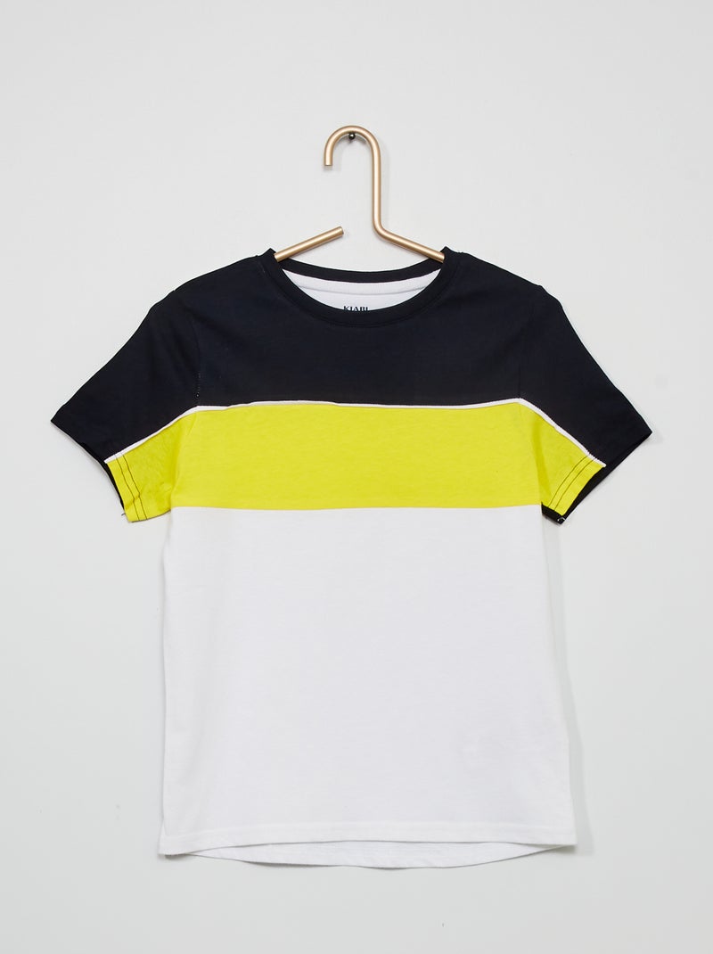 Tee-shirt color-block bleu - Kiabi