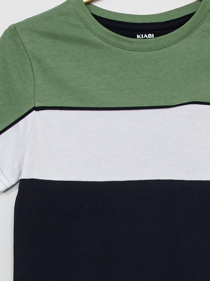 Tee-shirt color-block vert - Kiabi