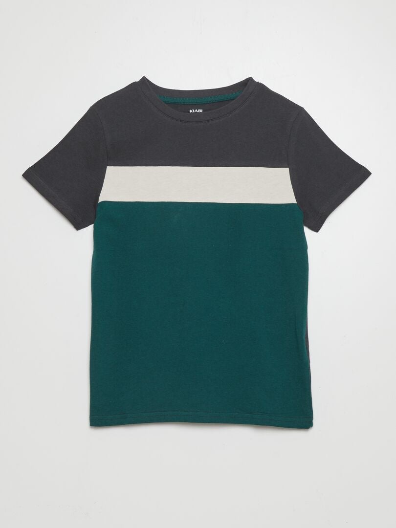 Tee-shirt colorblock Vert - Kiabi