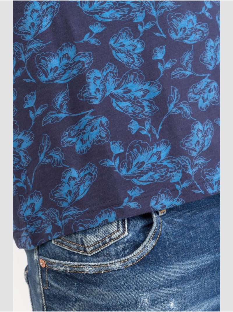 Tee-Shirt CONIT 'Le Temps Des Cerises' Bleu - Kiabi