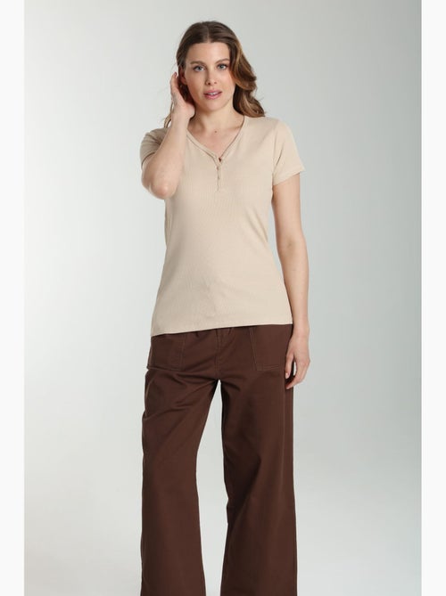 Tee shirt cotele manches courtes femme Drew  | Gerard Pasquier - Kiabi