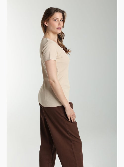 Tee shirt cotele manches courtes femme Drew  | Gerard Pasquier - Kiabi