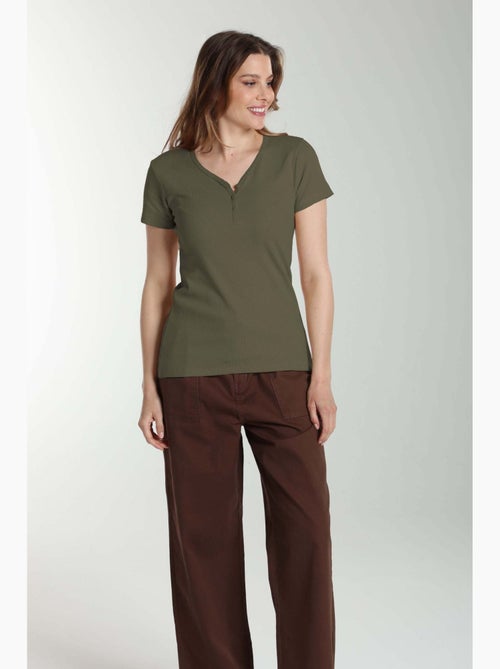 Tee shirt cotele manches courtes femme Drew  | Gerard Pasquier - Kiabi