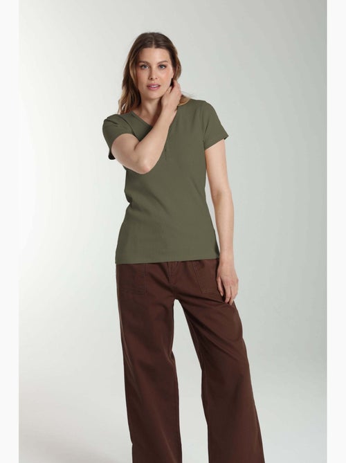 Tee shirt cotele manches courtes femme Drew  | Gerard Pasquier - Kiabi