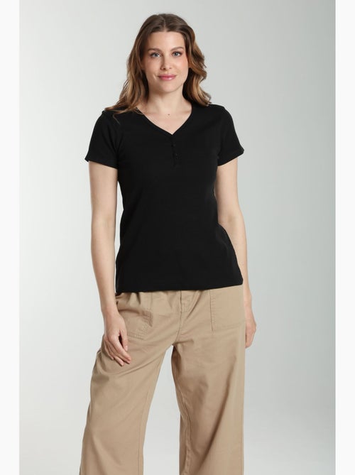 Tee shirt cotele manches courtes femme Drew  | Gerard Pasquier - Kiabi