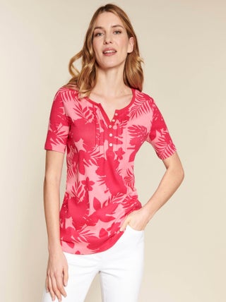 Tee-shirt coton uni et imprimé - Damart