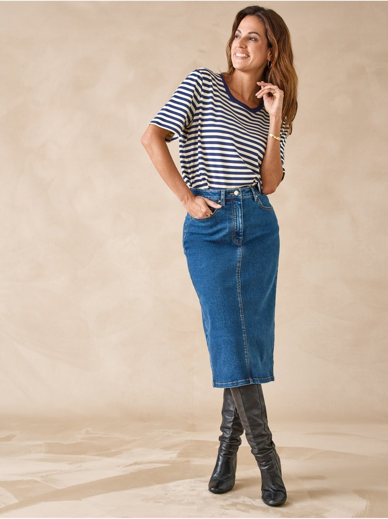 Tee-shirt coupe ample - DAXON Bleu marine - Kiabi
