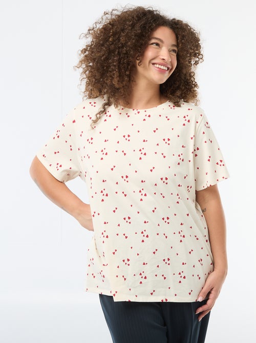 Tee-shirt coupe oversize à manches courtes - Kiabi