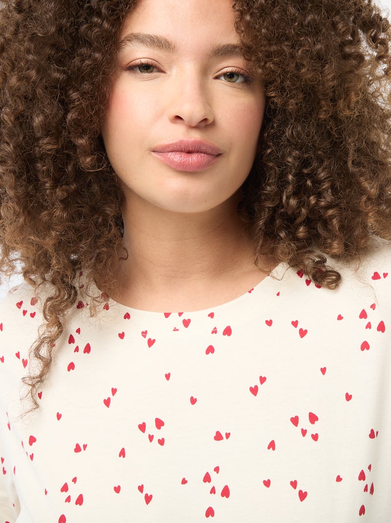 Tee-shirt coupe oversize à manches courtes Blanc - Kiabi