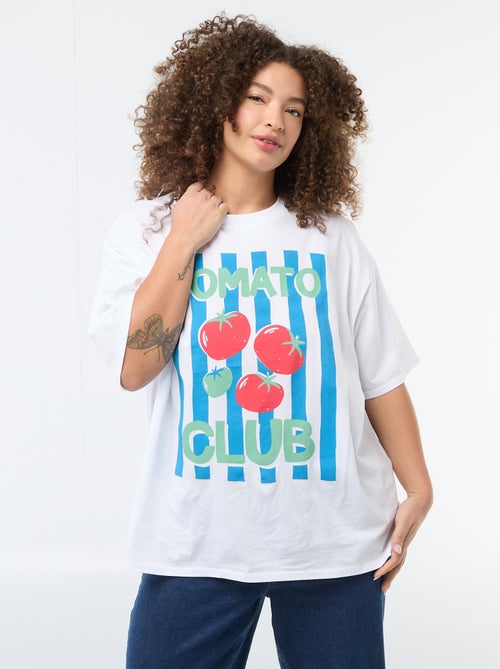 Tee-shirt coupe oversize à manches courtes - Kiabi