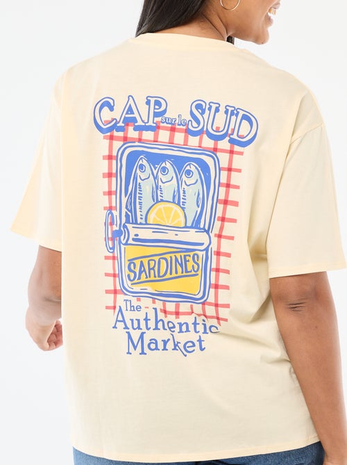 Tee-shirt coupe oversize à manches courtes - Kiabi