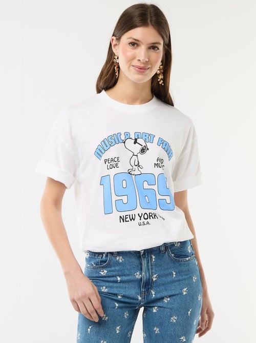 Tee-shirt coupe oversize 'Snoopy' - Kiabi