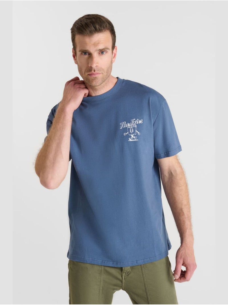 Tee-Shirt COURA 'Le Temps Des Cerises' Bleu - Kiabi