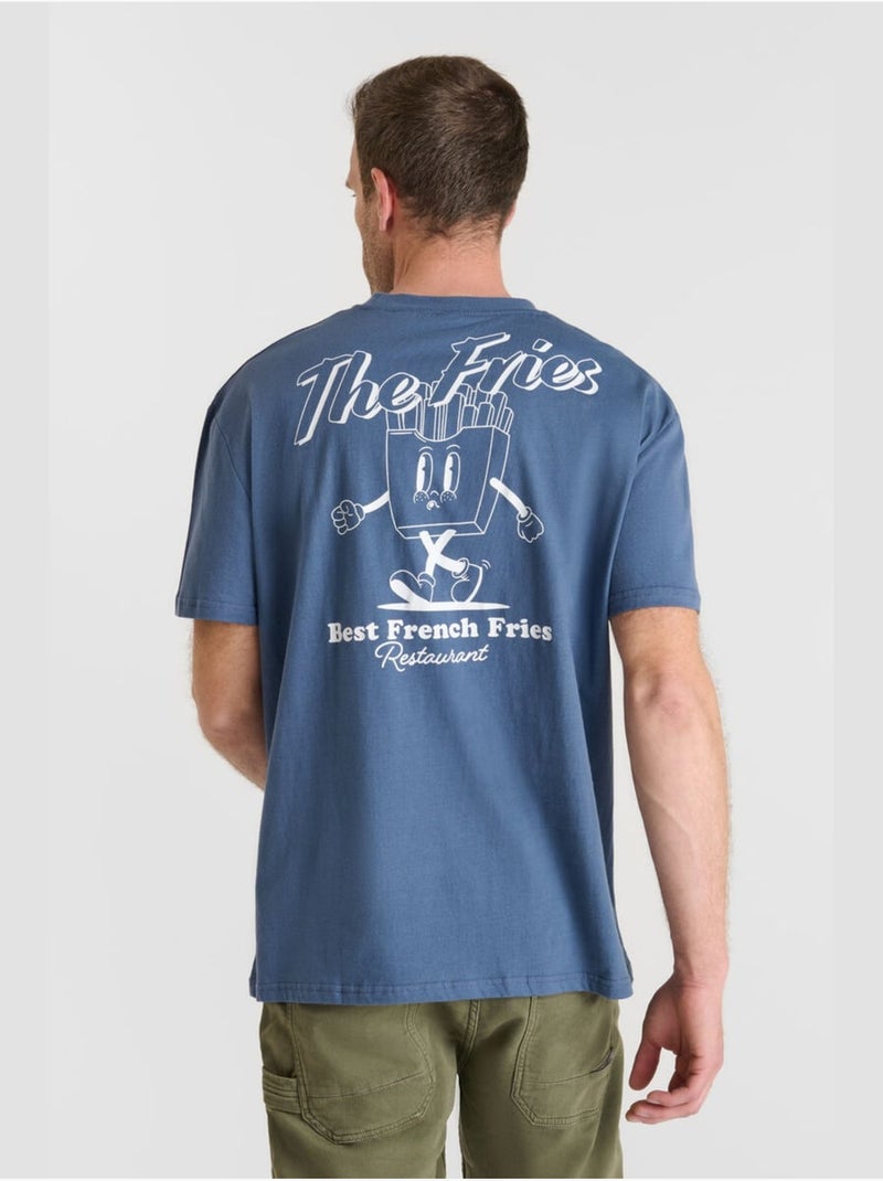 Tee-Shirt COURA 'Le Temps Des Cerises' Bleu - Kiabi