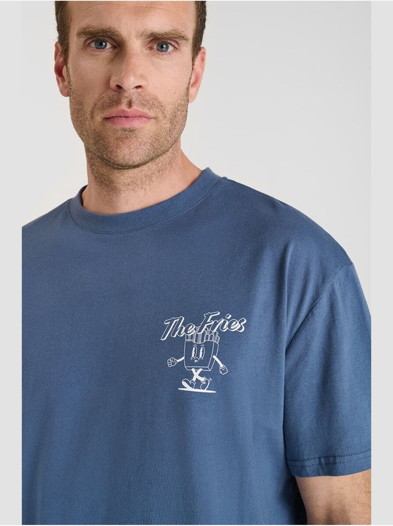 Tee-Shirt COURA 'Le Temps Des Cerises' Bleu - Kiabi