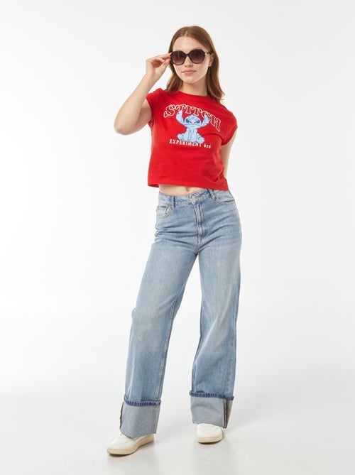 Tee-shirt court imprimé 'Stitch' - Kiabi