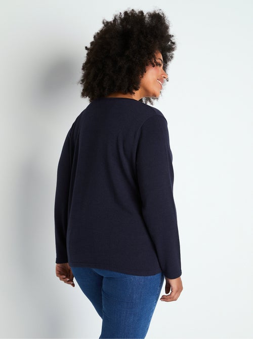 Tee-shirt court perlé maille chaude - Kiabi