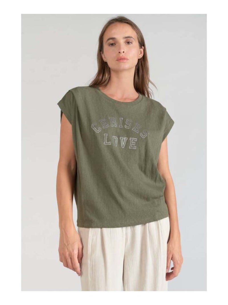 Tee-Shirt COXY 'Le Temps Des Cerises' Vert - Kiabi