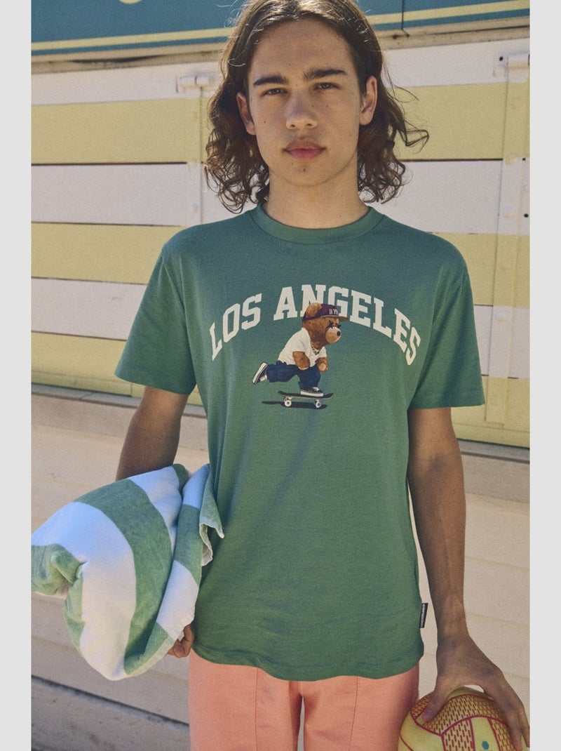 Tee-Shirt COZNERBO 'Le Temps Des Cerises' Vert - Kiabi