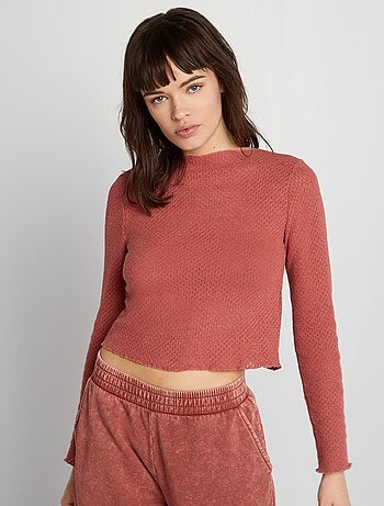 Tee-shirt crop top ajouré