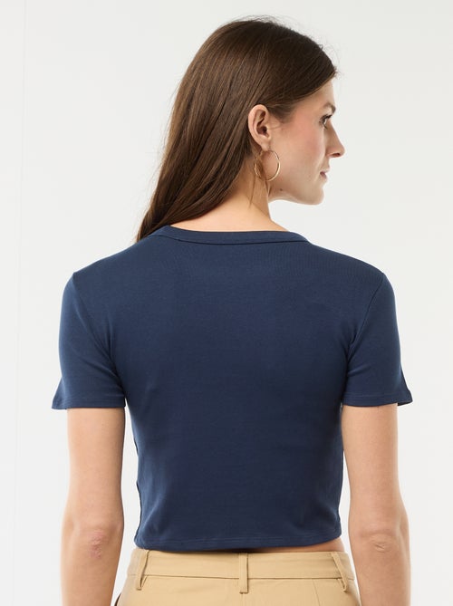 Tee-shirt crop top basique - Kiabi