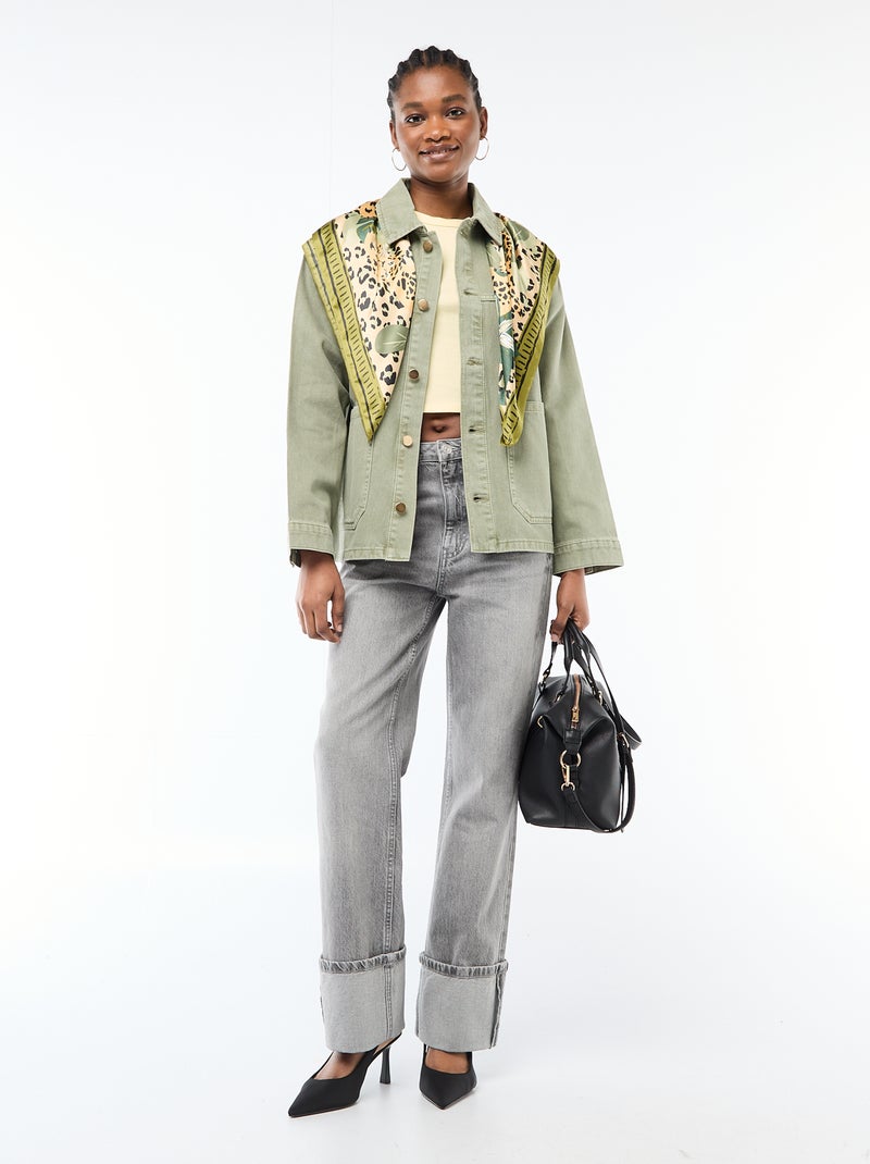 Tee-shirt crop top basique Jaune - Kiabi