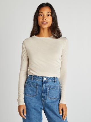 Tee-shirt crop top drapé