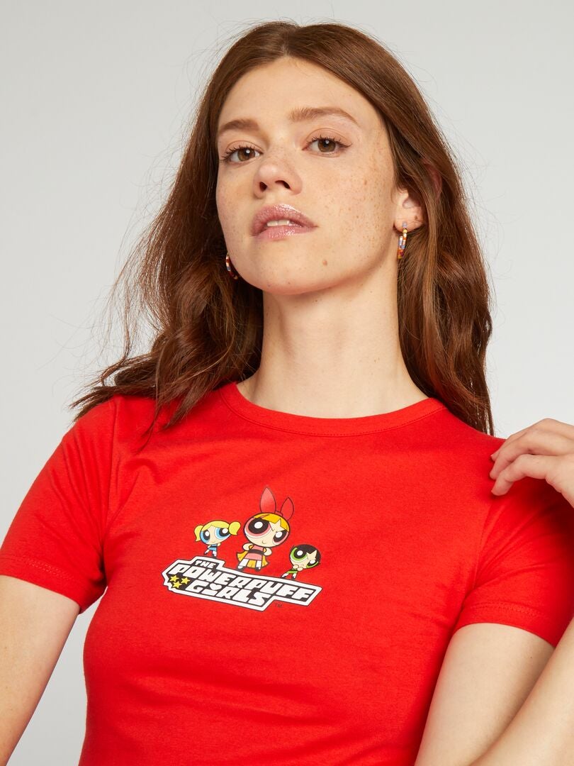 Tee shirt crop top imprim Les Super Nanas