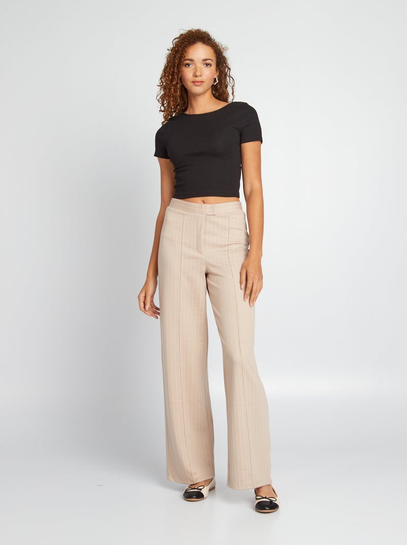 Tee-shirt crop top Noir - Kiabi