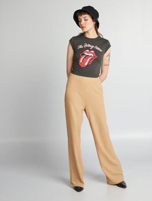 Tee-shirt crop top 'The Rolling Stones' - Kiabi