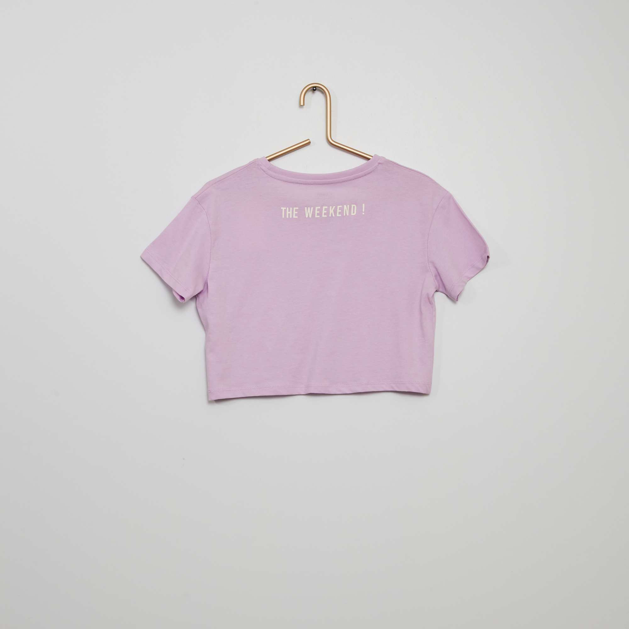 VERTBAUDET T-Shirt Cropped Manches Courtes Fille Rose 5 Ans - Style Tendance Et Confortable