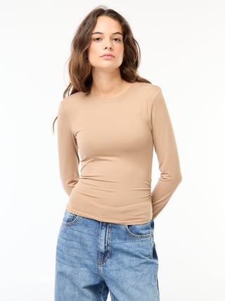 Tee-shirt cropped avec effet froissé