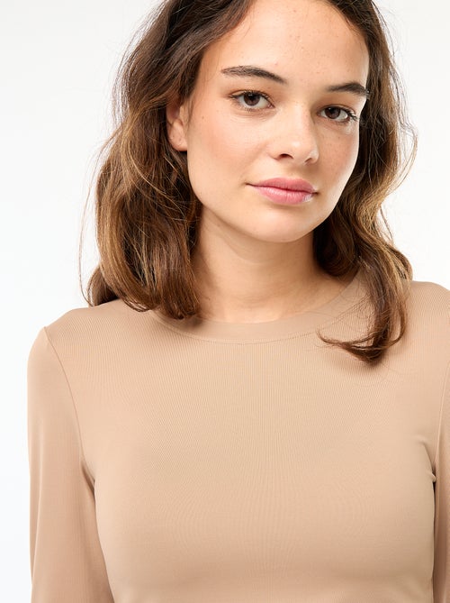 Tee-shirt cropped avec effet froissé - Kiabi