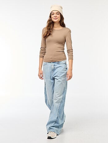 Tee-shirt cropped avec effet froissé