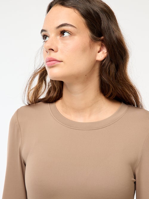 Tee-shirt cropped avec effet froissé - Kiabi