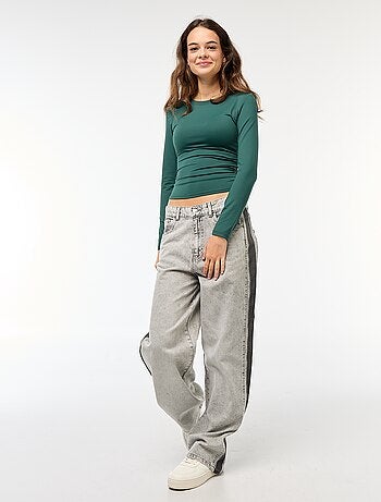 Tee-shirt cropped avec effet froissé