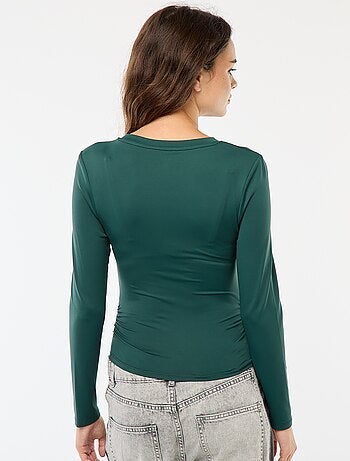 Tee-shirt cropped avec effet froissé