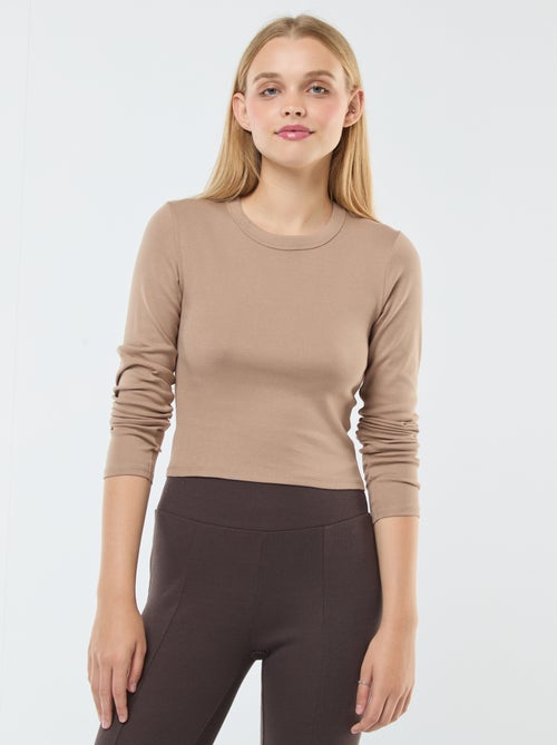 Tee-shirt cropped basique - Kiabi