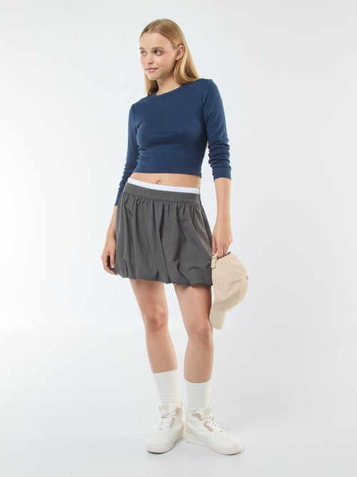 Tee-shirt cropped basique - Kiabi